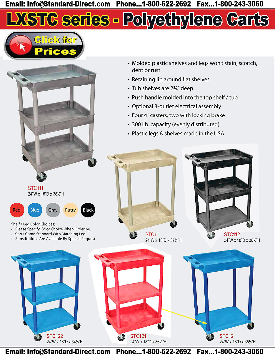 2-Shelf-Plastic-Cart-LXTC11